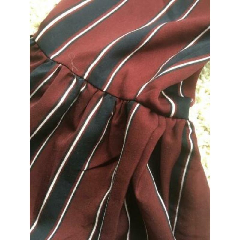Jurk L bordeaux/donkerblauw