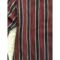 Jurk L bordeaux/donkerblauw