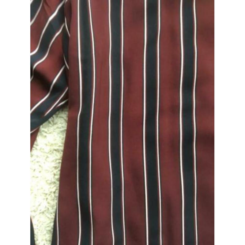 Jurk L bordeaux/donkerblauw