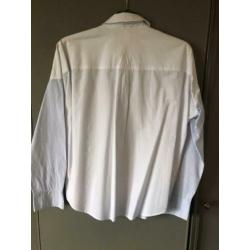 MAISON SCOTCH BLOUSE blauw/wit streepje maat M