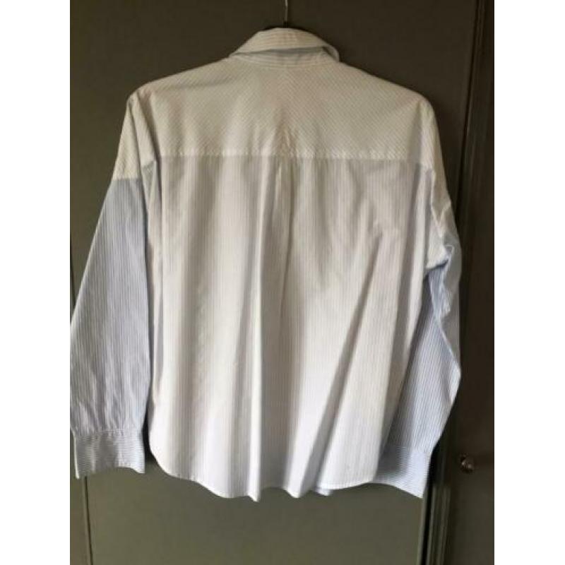 MAISON SCOTCH BLOUSE blauw/wit streepje maat M