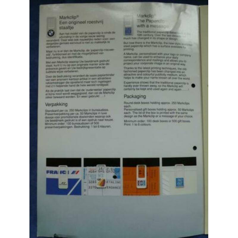 Markclip paperclip presentatiefolder met prijslijst
