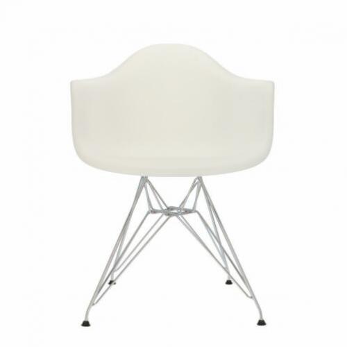 Kuipstoelen wit Eames met stalen onderstel