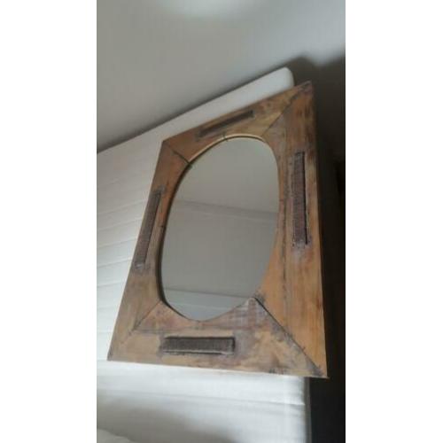 Houten spiegel 60x80cm landelijk sloophout look