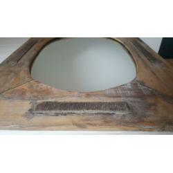 Houten spiegel 60x80cm landelijk sloophout look