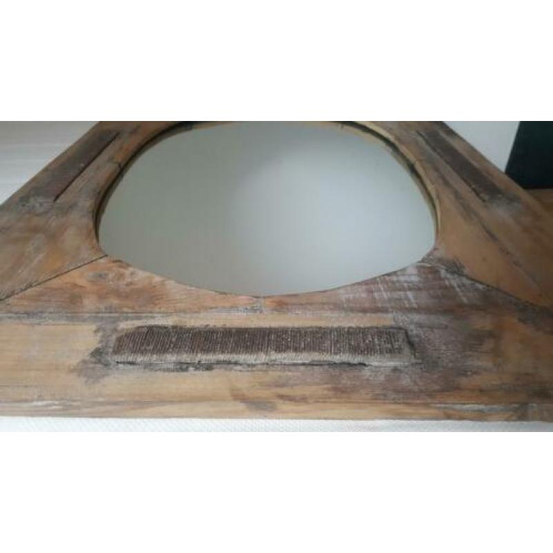 Houten spiegel 60x80cm landelijk sloophout look
