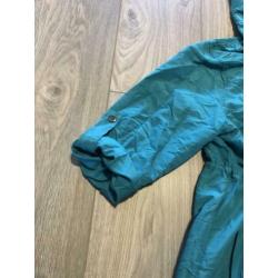 Hippe azuurblauwe regenjas maat 38