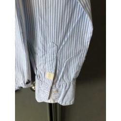 MAISON SCOTCH BLOUSE blauw/wit streepje maat M