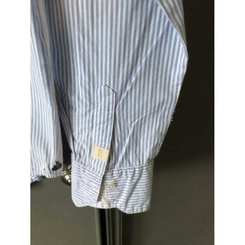 MAISON SCOTCH BLOUSE blauw/wit streepje maat M