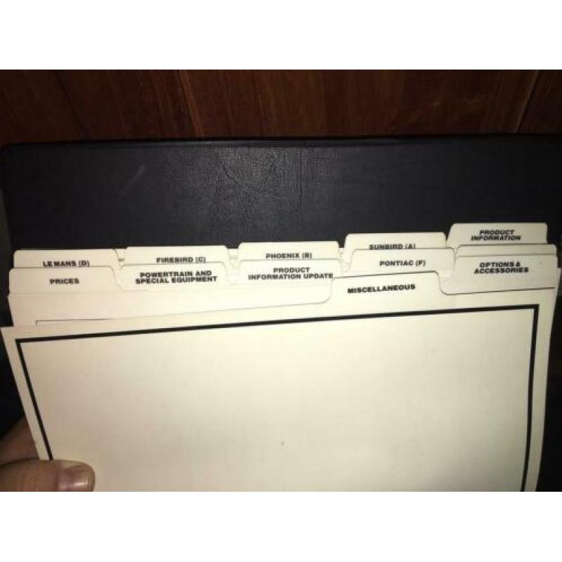 Pontiac product manual
