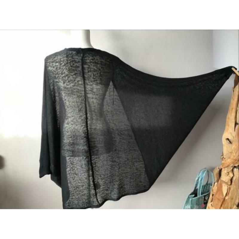 Zizzi zwart fijn gebreid vest maat 48/50