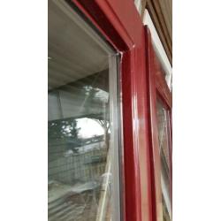 Zware hardhouten tuindeuren in perfecte staat met dubbelglas