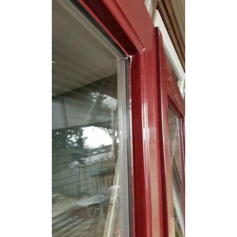 Zware hardhouten tuindeuren in perfecte staat met dubbelglas