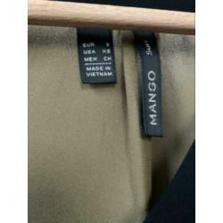 Mango groene blouse/ tuniek met zwart detail maat S