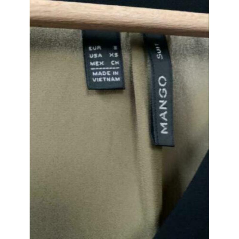 Mango groene blouse/ tuniek met zwart detail maat S