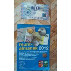 Zelf opgegraven munten,guldens,tien gulden biljet + muntboek