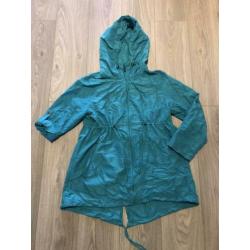 Hippe azuurblauwe regenjas maat 38