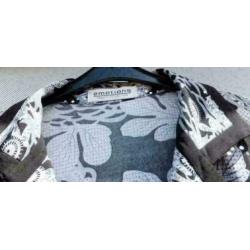 EMOTIONS CREATIV zwart/wit roezel/glimmers vest mt 44
