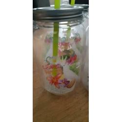 6 nieuwe plastic drinkbekers met rietje