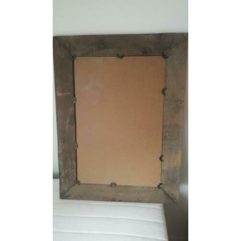 Houten spiegel 60x80cm landelijk sloophout look