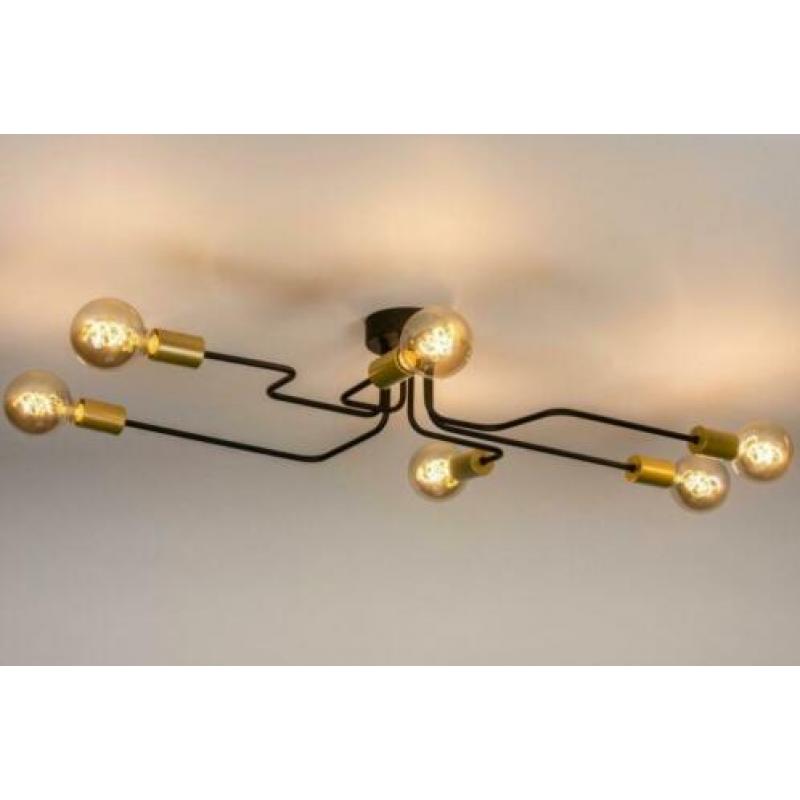 grote plafondlamp 87cm zwart goud tafel salontafel bed lamp