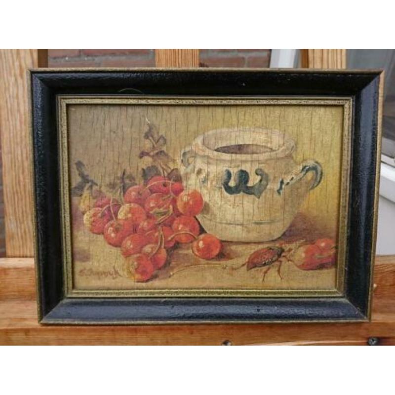 ~1900 Stilleven met fruit en kakkerlak, ges. v. Rijswijk