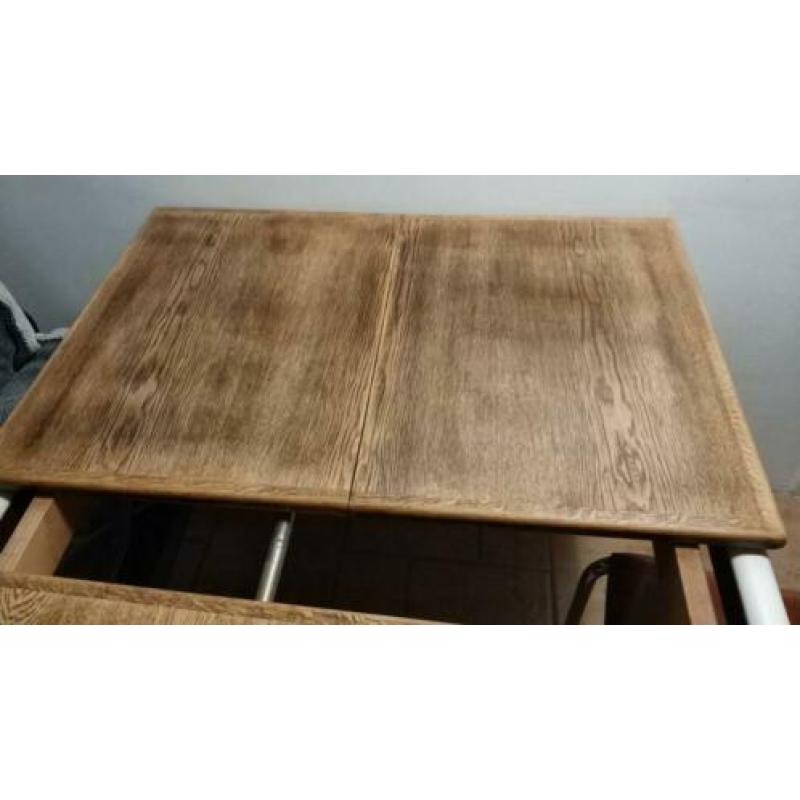 Vintage eettafel uitschuifbaar 135 -195cm lang merk lübke