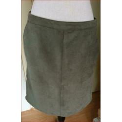 GARCIA kaki groene suedine rok maat L (ca.40) zgan