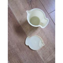 TUPPERWARE melkkannetje - suikerpotje - geel
