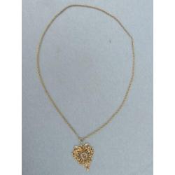 Antieke hanger met inleg aan ketting – ca. 1900