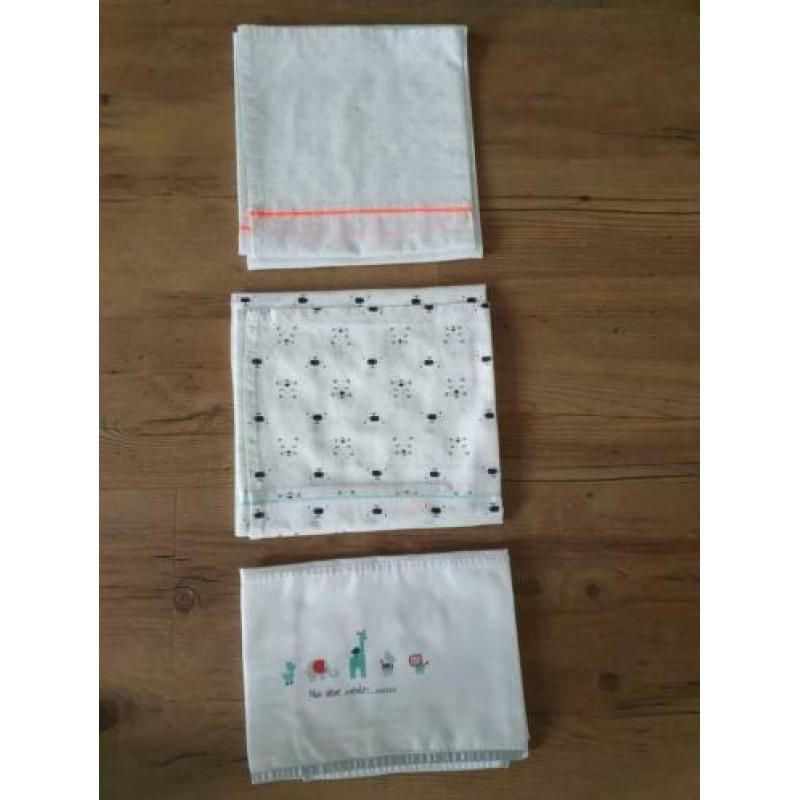 Laken ledikant en wiegje (3x) Prenatal