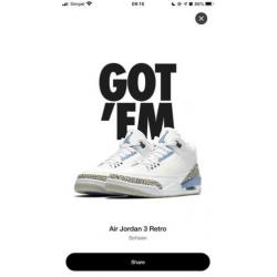 Air Jordan 3 UNC US10 EU44