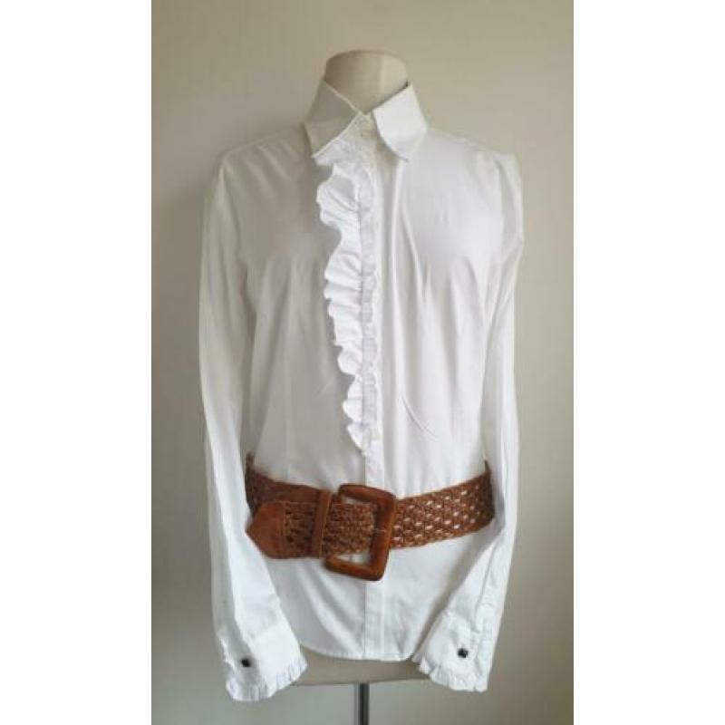 Joop! Witte blouse met ruches