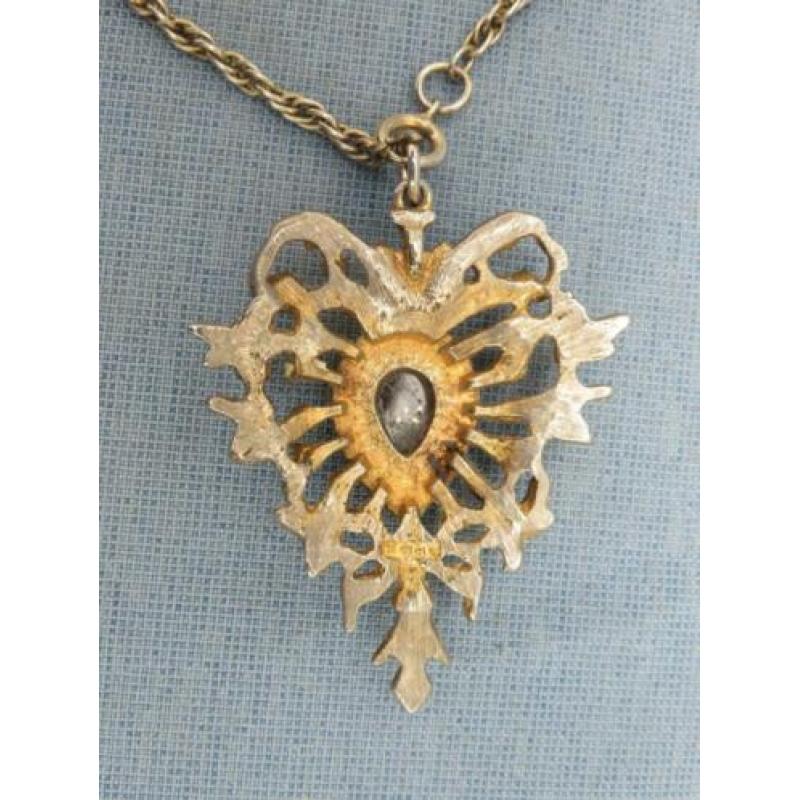 Antieke hanger met inleg aan ketting – ca. 1900