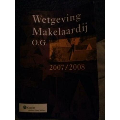 Boek Wetgeving Makelaardij O.G. 2007/2008