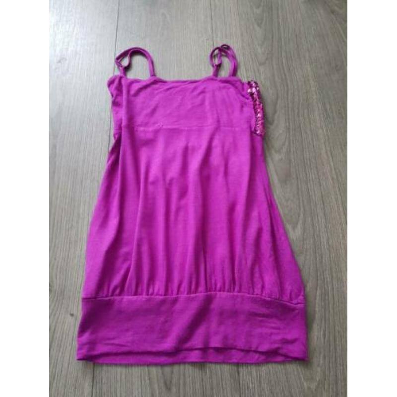 WNDR GIRLS fuchsia top met pailletten maat 122/128 (PB256)