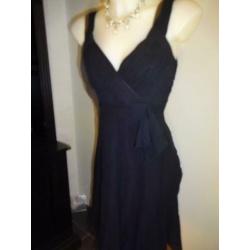 D4A Karen Millen zijden jurk zwart mooi lijfje zwier rok M
