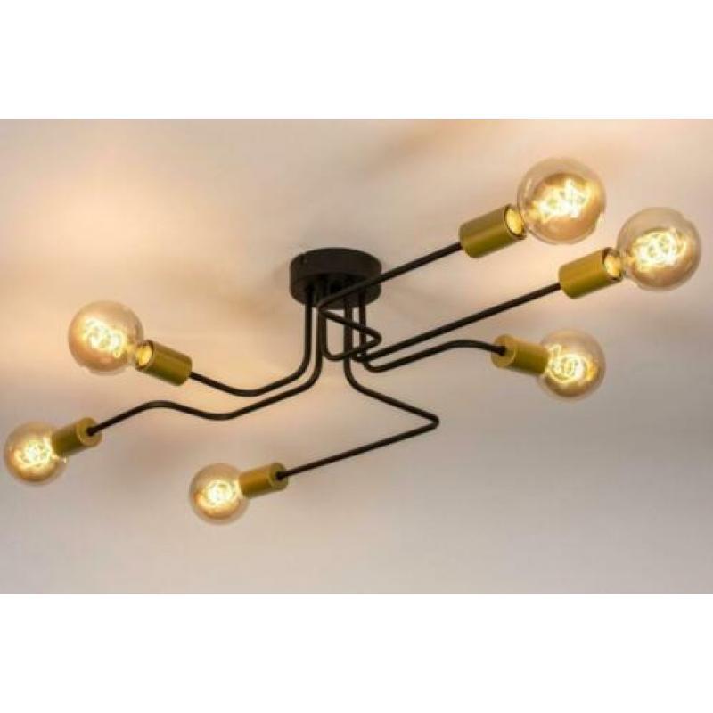grote plafondlamp 87cm zwart goud tafel salontafel bed lamp