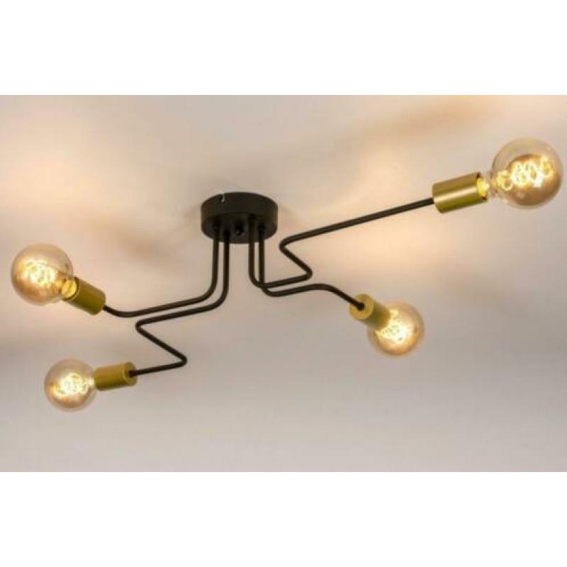 grote plafondlamp 87cm zwart goud tafel salontafel bed lamp