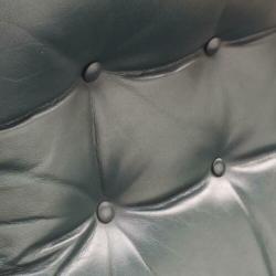 Jaren 70 vintage groen lederen draai fauteuil