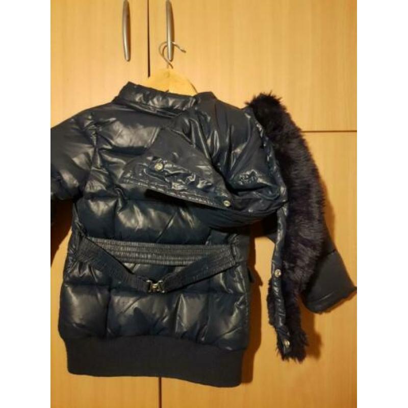 BENETTON merk jasje meisje kind jack maat 90 blauw winterjas