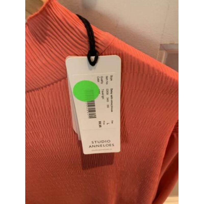 Daisy satin smoq blouse Studio Anneloes maat L • NIEUW