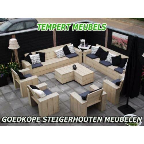 Loungebank met hoek / Steigerhouten hoekbank / Loungeset.