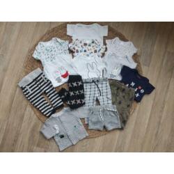 Partij kleding jongen 62 68 broekje shirtje tumble noppies