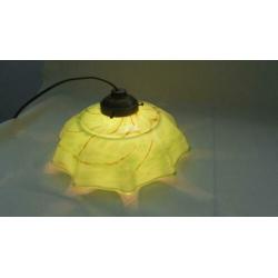 mooi oud groen/bruin glazen hanglamp