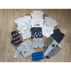 Partij kleding jongen 62 68 broekje shirtje tumble noppies