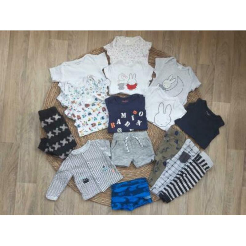 Partij kleding jongen 62 68 broekje shirtje tumble noppies