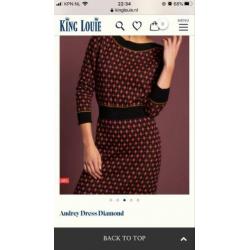 Mooie nieuwe jurk King Louie zwart Audrey dress diamond M