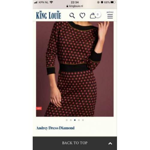 Mooie nieuwe jurk King Louie zwart Audrey dress diamond M