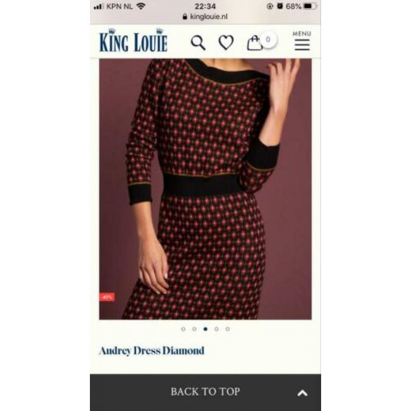 Mooie nieuwe jurk King Louie zwart Audrey dress diamond M